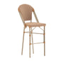 Flash Furniture SDA-AD642001-F-BS-NATWH-LTNAT-GG All-Weather Commercial Paris Chair with Bamboo Print Metal Frame-Natural/White (Natural & White/Light Natural Frame) - Main view