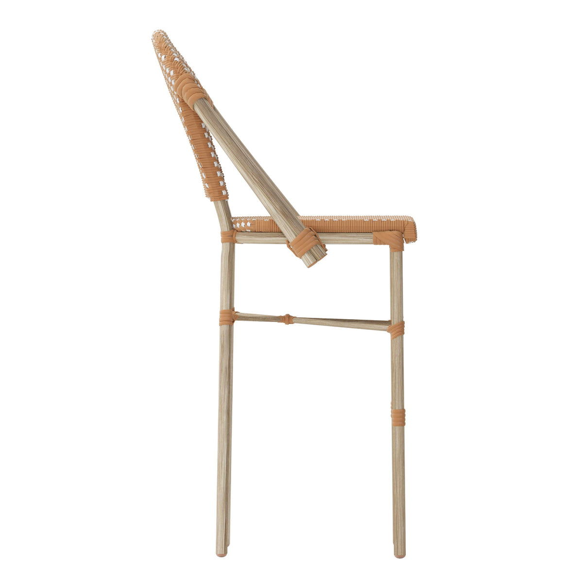 Flash Furniture SDA-AD642001-F-BS-NATWH-LTNAT-GG All-Weather Commercial Paris Chair with Bamboo Print Metal Frame-Natural/White (Natural & White/Light Natural Frame) - View 9