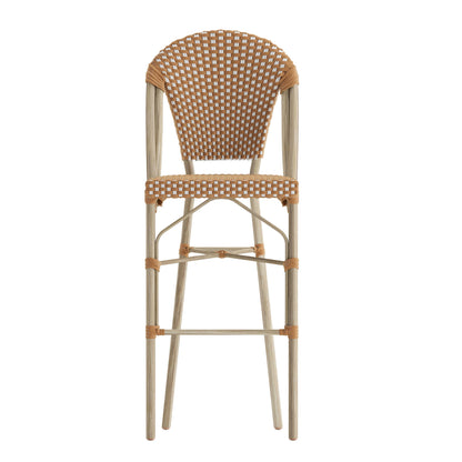 Flash Furniture SDA-AD642001-F-BS-NATWH-LTNAT-GG All-Weather Commercial Paris Chair with Bamboo Print Metal Frame-Natural/White (Natural & White/Light Natural Frame) - View 10