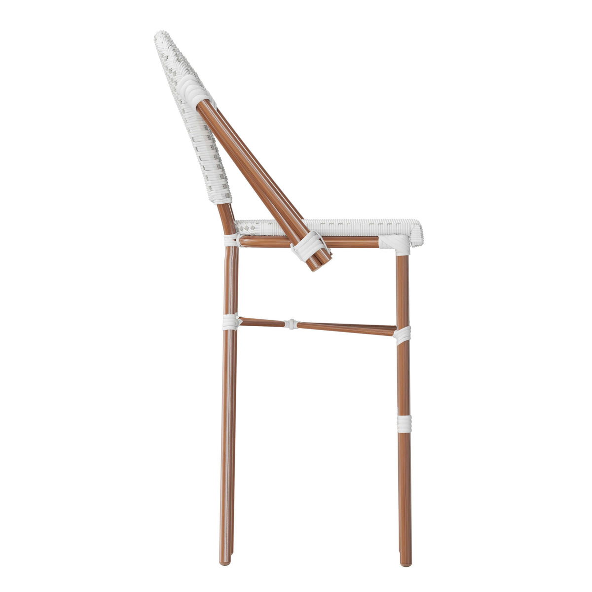 Flash Furniture SDA-AD642001-F-BS-WHGY-NAT-GG All-Weather Commercial Paris 30" Stool with Bamboo Print Metal Frame-White/Gray (White & Gray/Natural Frame) - View 9