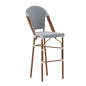 Flash Furniture SDA-AD642001-F-BS-WHNVY-NAT-GG All-Weather Commercial Paris Chair with Bamboo Print Metal Frame-White/Navy (White & Navy/Natural Frame) - Main view