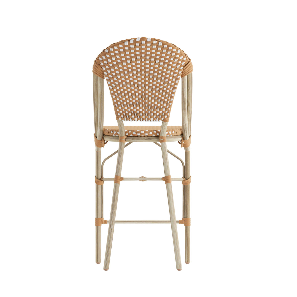 Flash Furniture SDA-AD642001-F-CS-NATWH-LTNAT-GG All-Weather Commercial Paris Chair with Bamboo Print Metal Frame-Natural/White (Natural & White/Light Natural Frame) - View 7