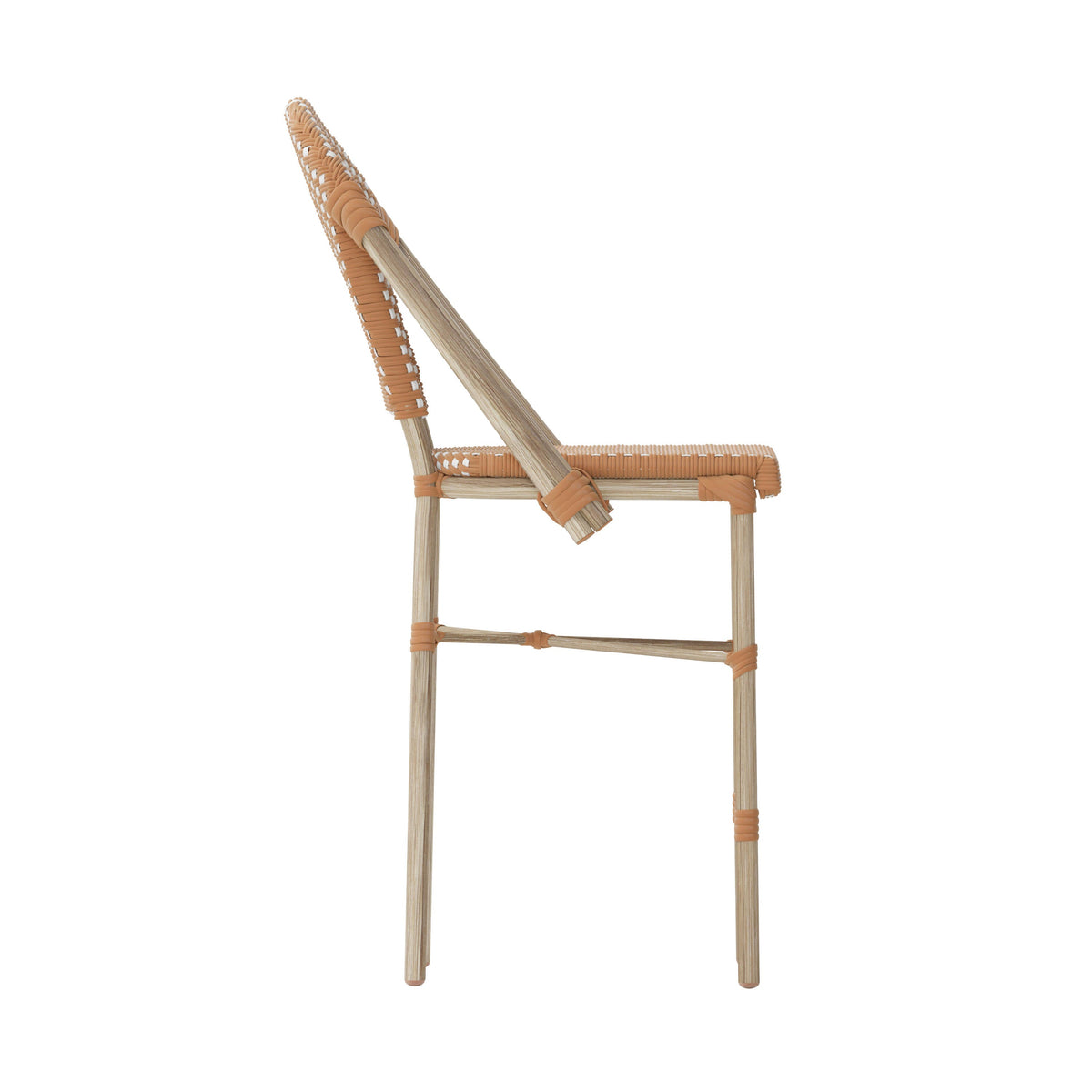 Flash Furniture SDA-AD642001-F-CS-NATWH-LTNAT-GG All-Weather Commercial Paris Chair with Bamboo Print Metal Frame-Natural/White (Natural & White/Light Natural Frame) - View 9