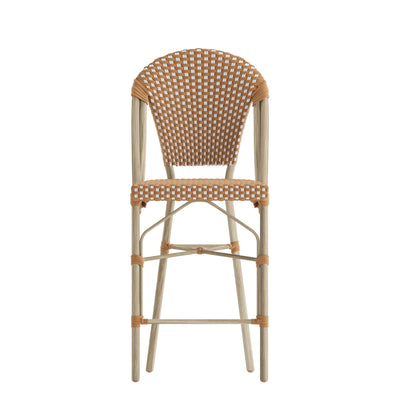 Flash Furniture SDA-AD642001-F-CS-NATWH-LTNAT-GG All-Weather Commercial Paris Chair with Bamboo Print Metal Frame-Natural/White (Natural & White/Light Natural Frame) - View 10