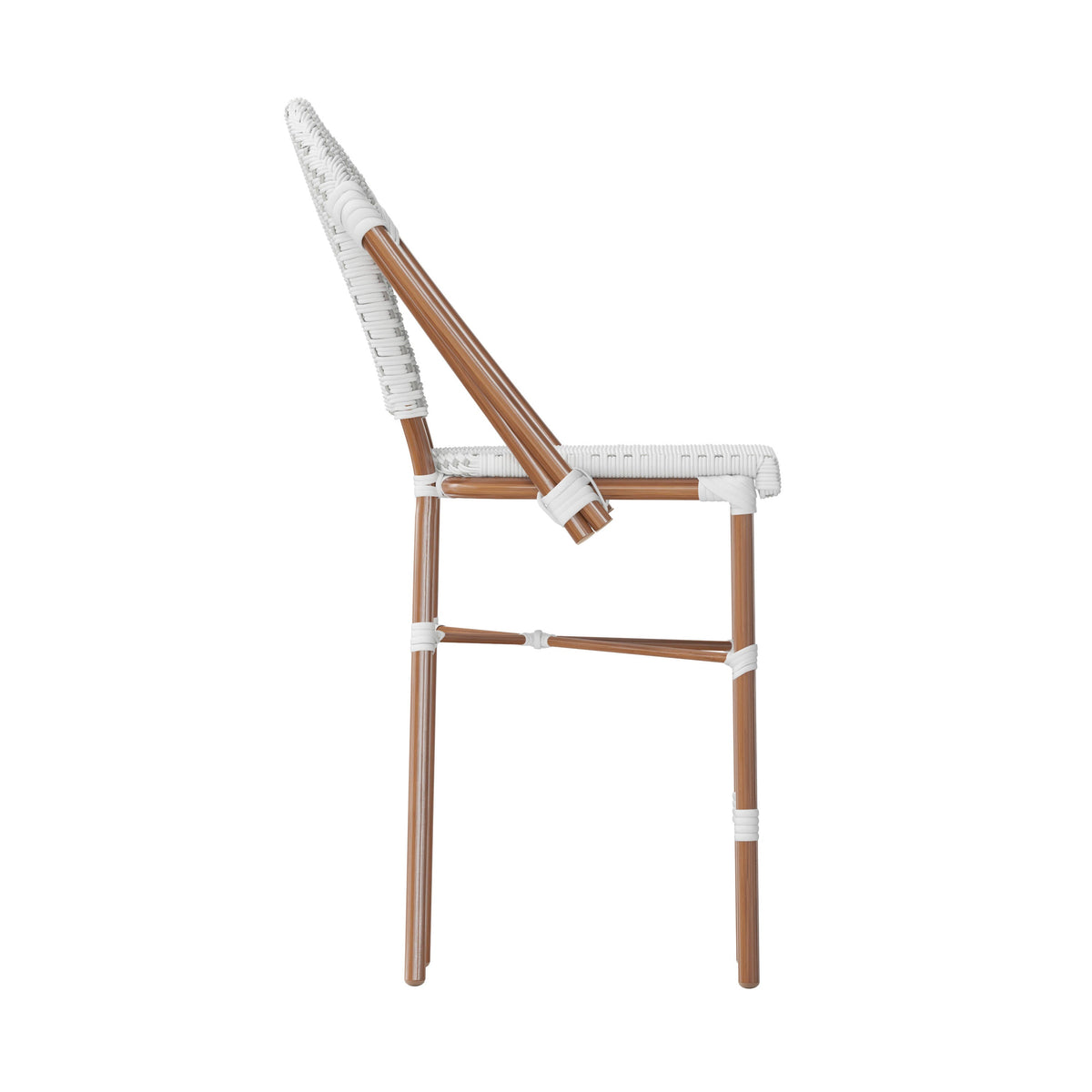 Flash Furniture SDA-AD642001-F-CS-WHGY-NAT-GG All-Weather Commercial Paris 26" Stool with Bamboo Print Metal Frame-White/Gray (White & Gray/Natural Frame) - View 9