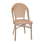 Flash Furniture SDA-AD642001-F-NATWH-LTNAT-GG All-Weather Commercial Paris Chair - Bamboo Print Aluminum Frame-Natural/White (Natural & White/Light Natural Frame) - Main view