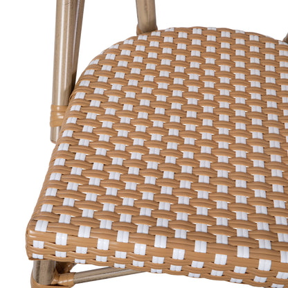 Flash Furniture SDA-AD642001-F-NATWH-LTNAT-GG All-Weather Commercial Paris Chair - Bamboo Print Aluminum Frame-Natural/White (Natural & White/Light Natural Frame) - View 8