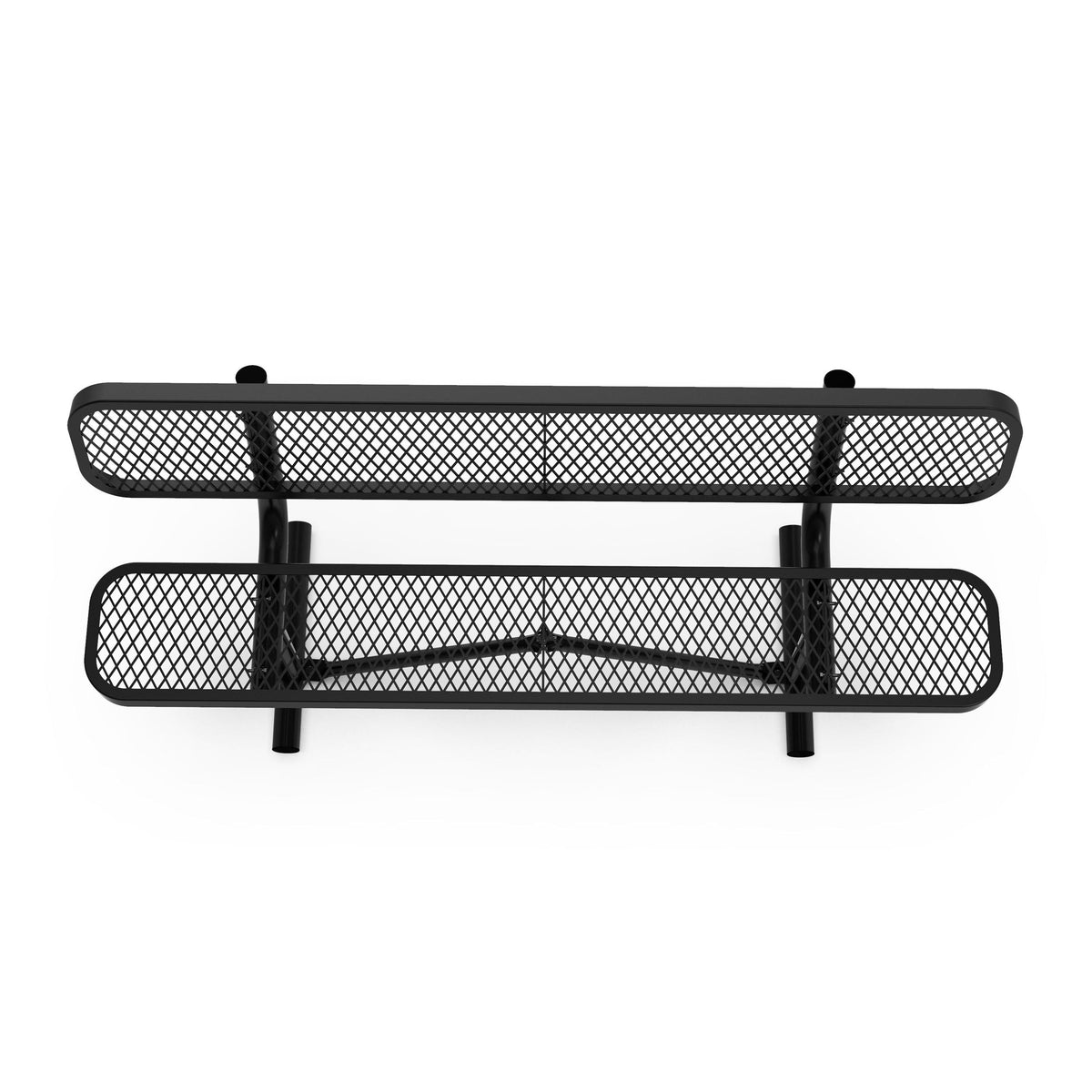Flash Furniture SLF-AG4HUT2-BK-GG Commercial Grade 6' Expanded Mesh Metal Outdoor Bench with Backrest in Black - View 9