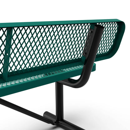 Flash Furniture SLF-AG4HUT2-GN-GG Commercial Grade 6' Expanded Mesh Metal Outdoor Bench with Backrest in Green - View 6
