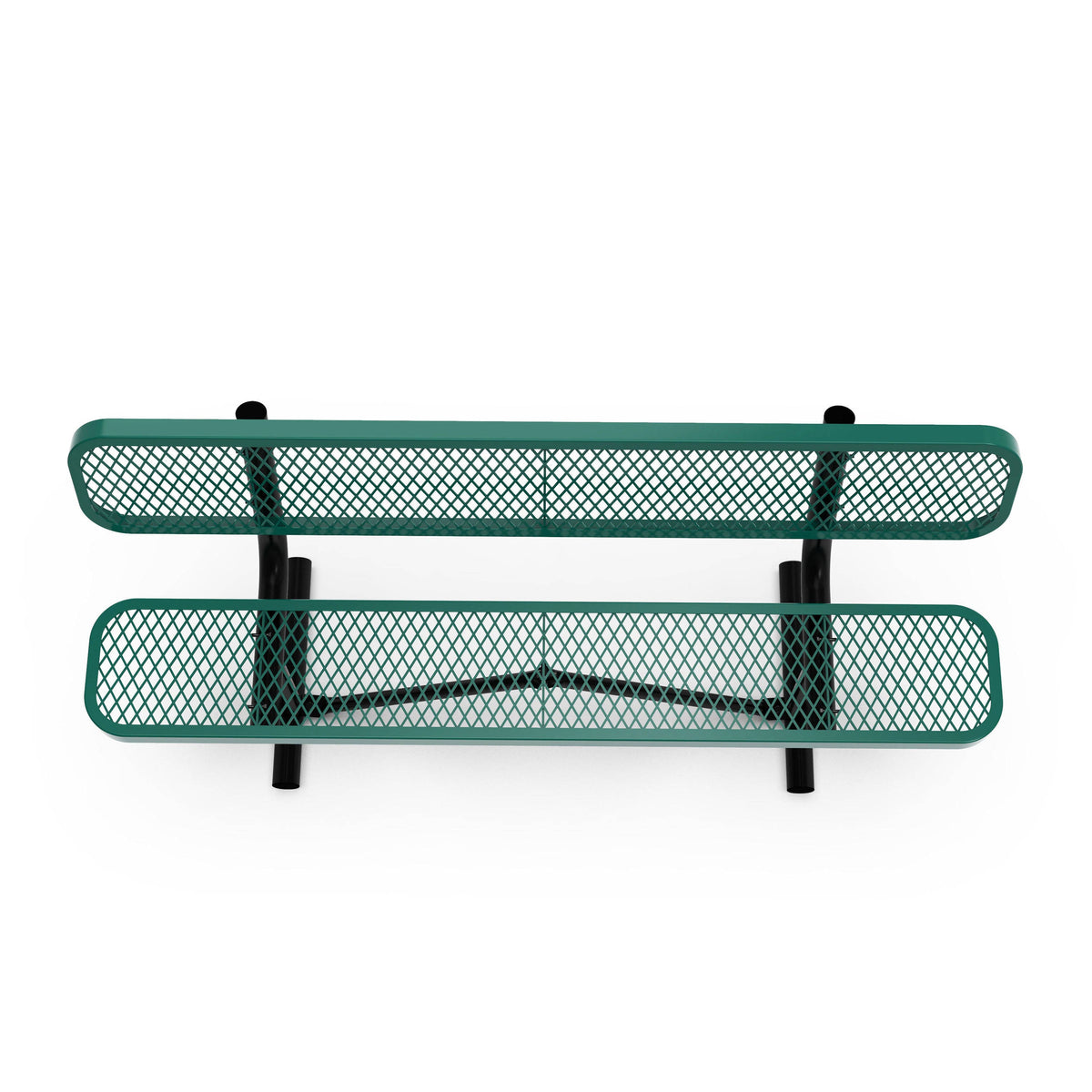 Flash Furniture SLF-AG4HUT2-GN-GG Commercial Grade 6' Expanded Mesh Metal Outdoor Bench with Backrest in Green - View 9