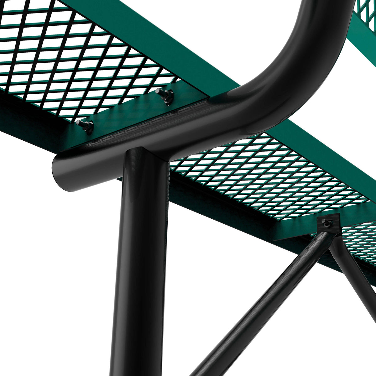 Flash Furniture SLF-AG4HUT2-GN-GG Commercial Grade 6' Expanded Mesh Metal Outdoor Bench with Backrest in Green - View 10