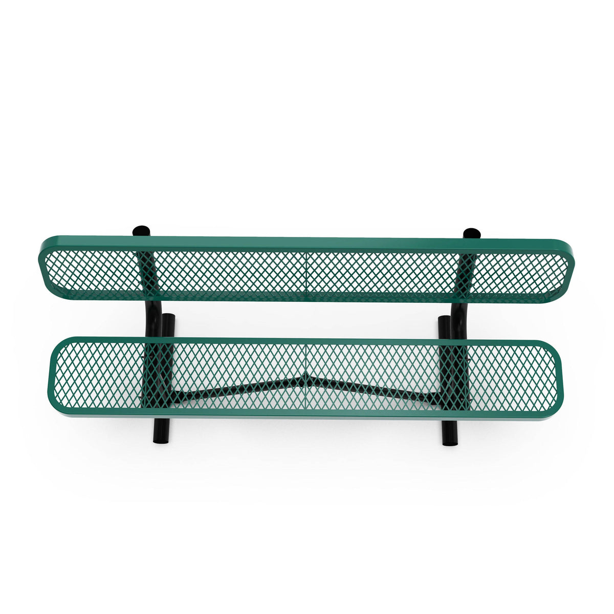 Flash Furniture SLF-AG4HUT2-H48L-GN-GG Commercial Grade 6' Expanded Mesh Metal Outdoor Bench with Anchors in Green - View 10