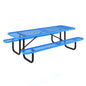 Flash Furniture SLF-EML-96-BL-GG Commercial Grade 8' Rectangular Expanded Mesh Metal Outdoor Picnic Table - Blue - Main view