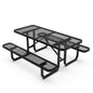 Flash Furniture SLF-EML72-H48L-BK-GG Commercial 6' Rectangular Expanded Mesh Metal Picnic Table with Anchors - Black - Main view