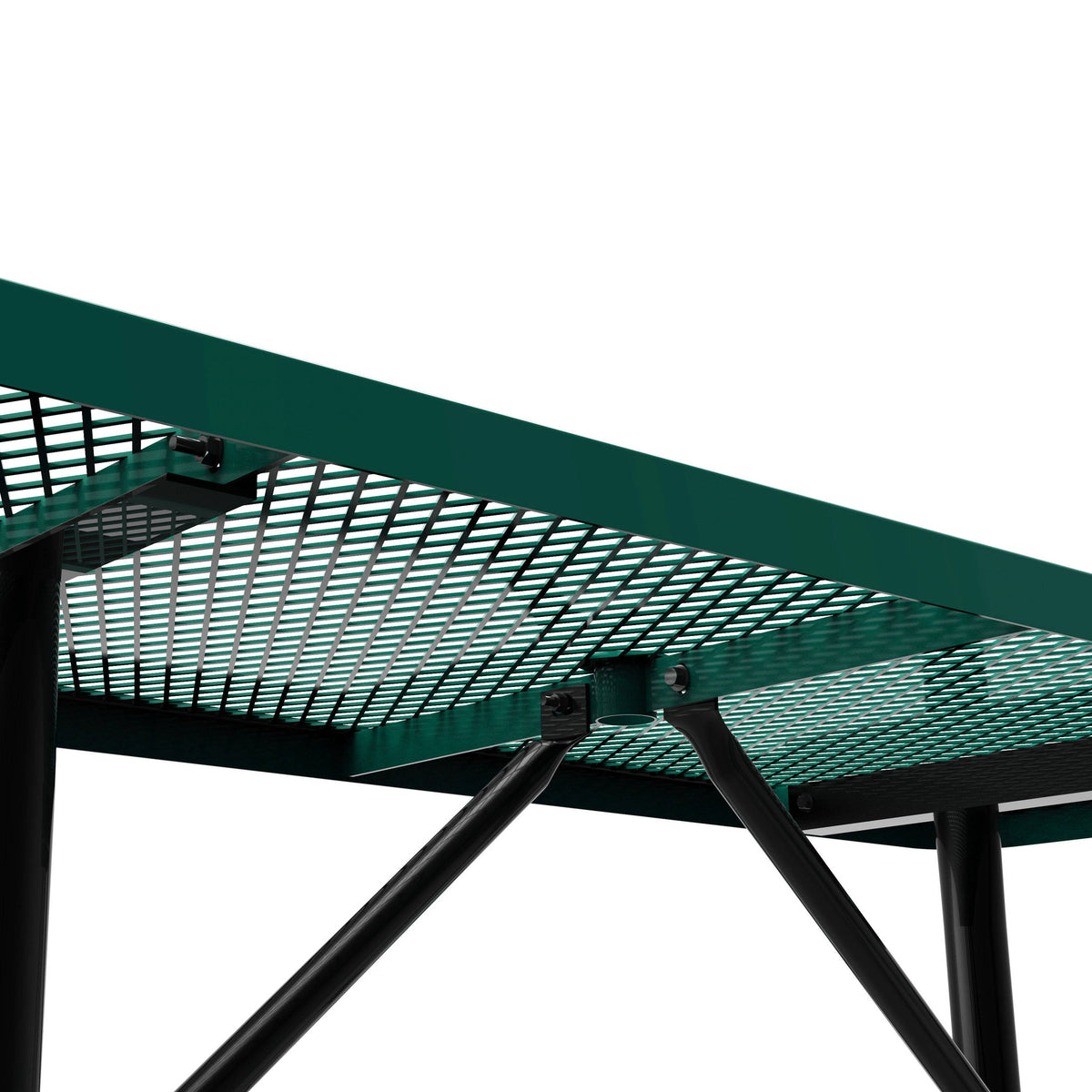 Flash Furniture SLF-EML72-H48L-GN-GG Commercial 6' Rectangular Expanded Mesh Metal Picnic Table with Anchors - Green - View 6