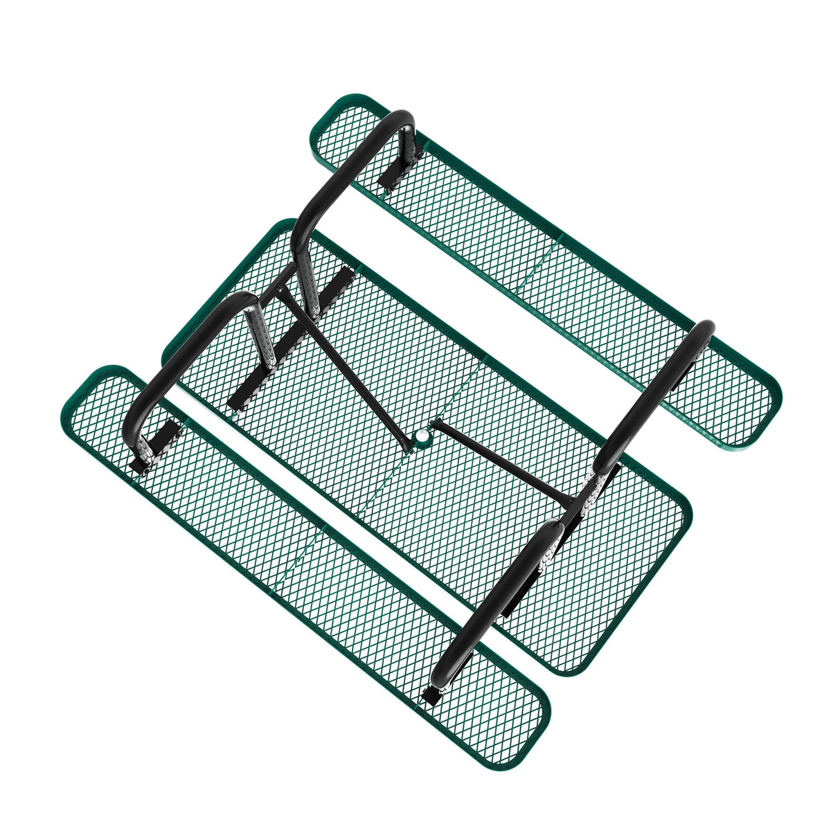 Flash Furniture SLF-EML72-H48L-GN-GG Commercial 6' Rectangular Expanded Mesh Metal Picnic Table with Anchors - Green - View 12