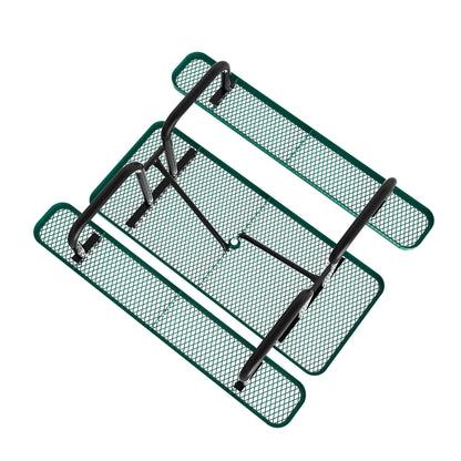 Flash Furniture SLF-EML72-H48L-GN-GG Commercial 6' Rectangular Expanded Mesh Metal Picnic Table with Anchors - Green - View 12