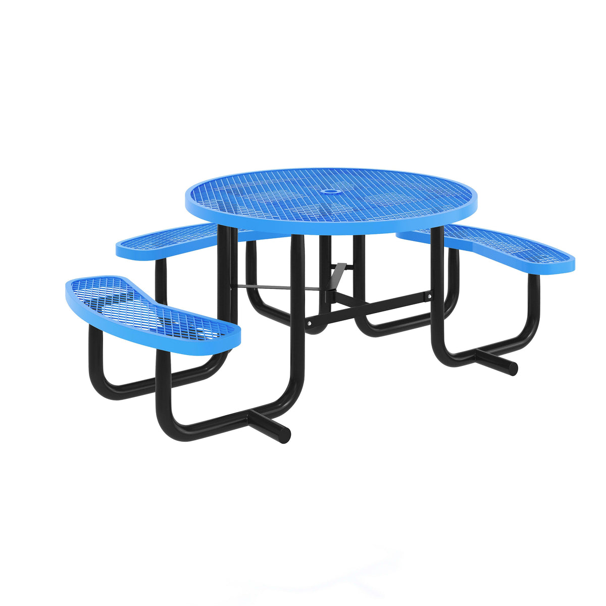 Flash Furniture SLF-EMR-46ADA-BL-GG Commercial 46" Round Wheelchair Accessible Metal Outdoor Picnic Table - Blue - Main view