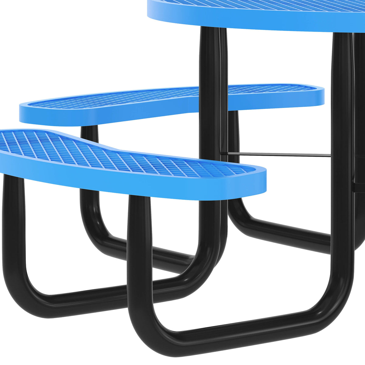 Flash Furniture SLF-EMR-46ADA-BL-GG Commercial 46" Round Wheelchair Accessible Metal Outdoor Picnic Table - Blue - View 5