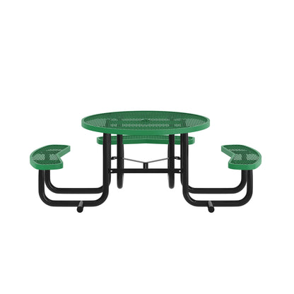 Flash Furniture SLF-EMR-46ADA-GN-GG Commercial 46" Round Wheelchair Accessible Metal Outdoor Picnic Table - Green - View 7