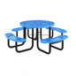 Flash Furniture SLF-EMR46-H60L-BL-GG Commercial 46" Round Mesh Metal Outdoor Picnic Table with Ground Anchors - Blue - Main view