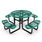 Flash Furniture SLF-EMR46-H60L-GN-GG Commercial 46 Inch Round Expanded Mesh Metal Picnic Table with Anchors - Green - Main view