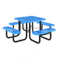 Flash Furniture SLF-EMS-46-BL-GG Commercial Grade 46 Inch Square Expanded Mesh Metal Outdoor Picnic Table - Blue - Main view