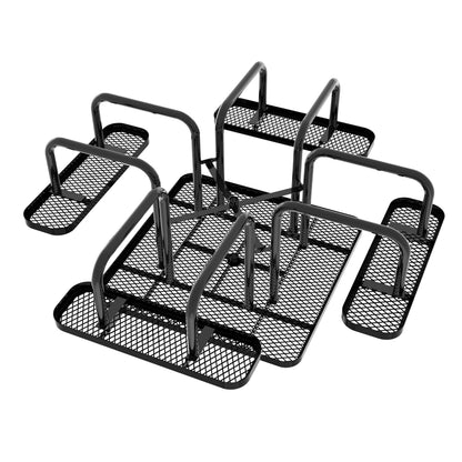 Flash Furniture SLF-EMS46-H60L-BK-GG Commercial 46 Inch Square Expanded Mesh Metal Picnic Table with Anchors - Black - View 12