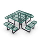 Flash Furniture SLF-EMS46-H60L-GN-GG Commercial 46 Inch Square Expanded Mesh Metal Picnic Table with Anchors - Green - Main view