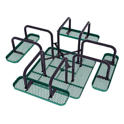 Flash Furniture SLF-EMS46-H60L-GN-GG Commercial 46 Inch Square Expanded Mesh Metal Picnic Table with Anchors - Green - View 12