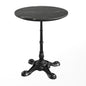 Flash Furniture ST-RD24-BKMAR-SDAT2222-GG Commercial All-Weather 24" Black Faux Marble HPL Tabletop with Black Bistro Base - Main view