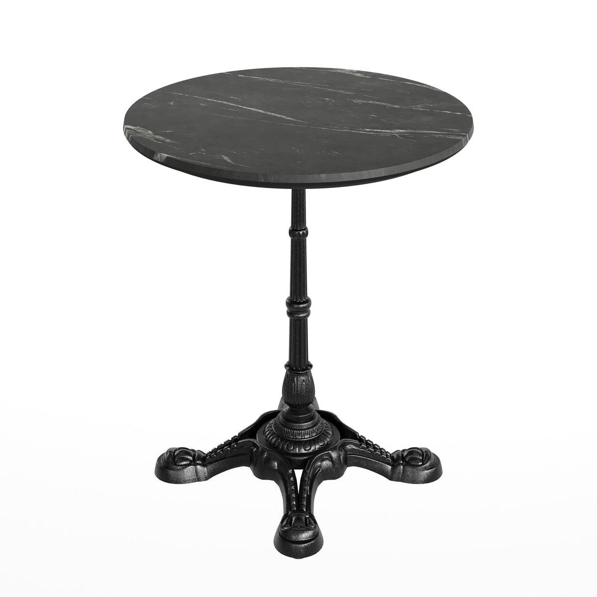 Flash Furniture ST-RD24-BKMAR-SDAT2222-GG Commercial All-Weather 24" Black Faux Marble HPL Tabletop with Black Bistro Base - View 7