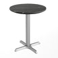 Flash Furniture ST-RD24-BKMAR-T2222S-GG Commercial All-Weather 24" Black Faux Marble HPL Tabletop with Silver X Base - Main view