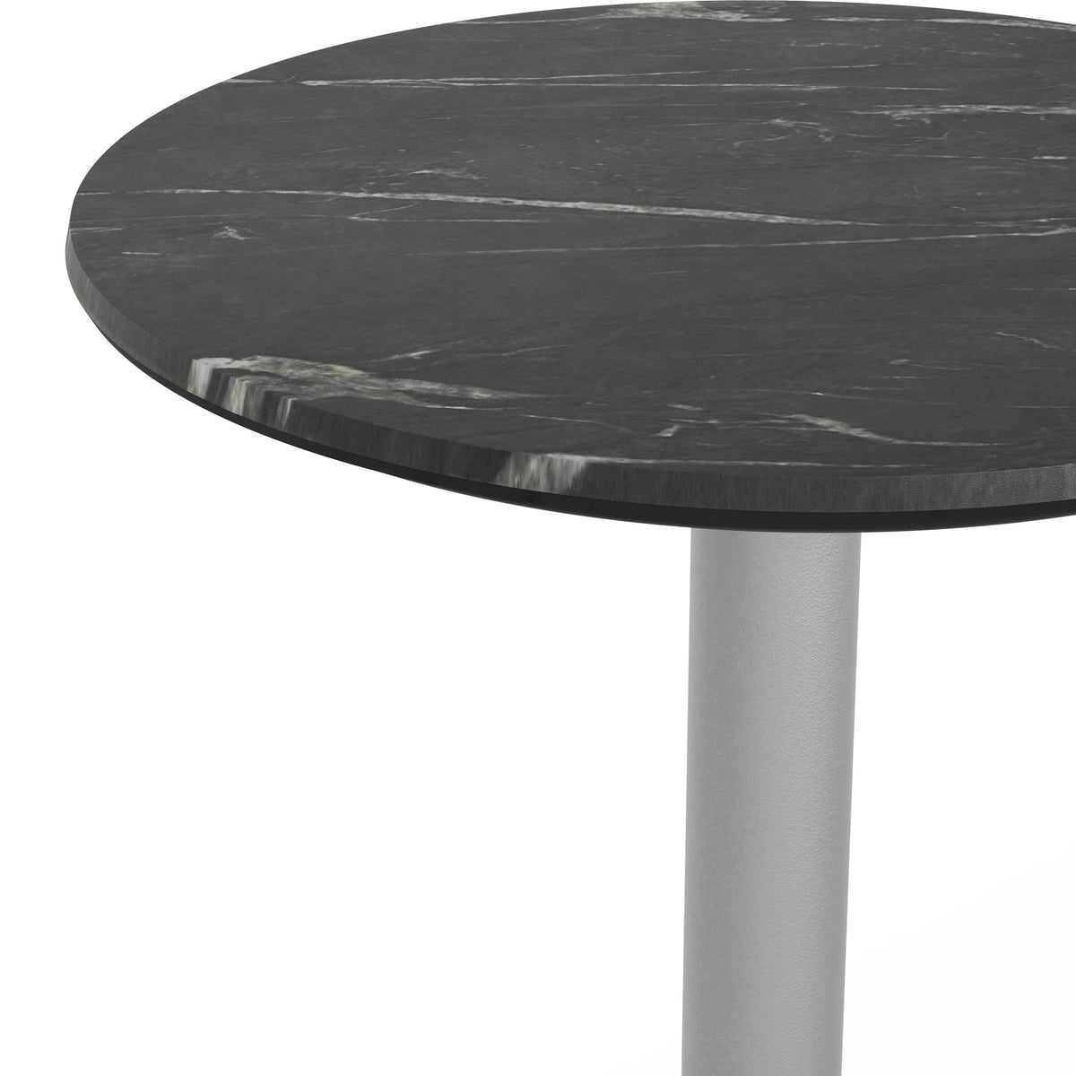 Flash Furniture ST-RD24-BKMAR-T2222S-GG Commercial All-Weather 24" Black Faux Marble HPL Tabletop with Silver X Base - View 5