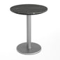 Flash Furniture ST-RD24-BKMAR-TR18S-GG Commercial All-Weather 24" Black Faux Marble HPL Tabletop with Silver RD Base - Main view