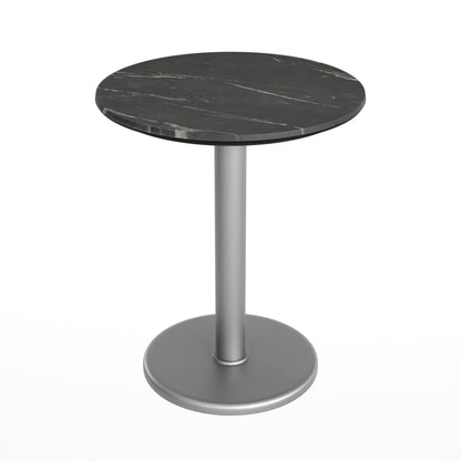 Flash Furniture ST-RD24-BKMAR-TR18S-GG Commercial All-Weather 24" Black Faux Marble HPL Tabletop with Silver RD Base - View 7
