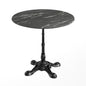 Flash Furniture ST-RD31-BKMAR-SDAT2222-GG Commercial All-Weather 31.25" Black Faux Marble HPL Tabletop-Black Bistro Base - Main view