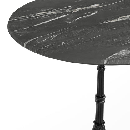 Flash Furniture ST-RD31-BKMAR-SDAT2222-GG Commercial All-Weather 31.25" Black Faux Marble HPL Tabletop-Black Bistro Base - View 5