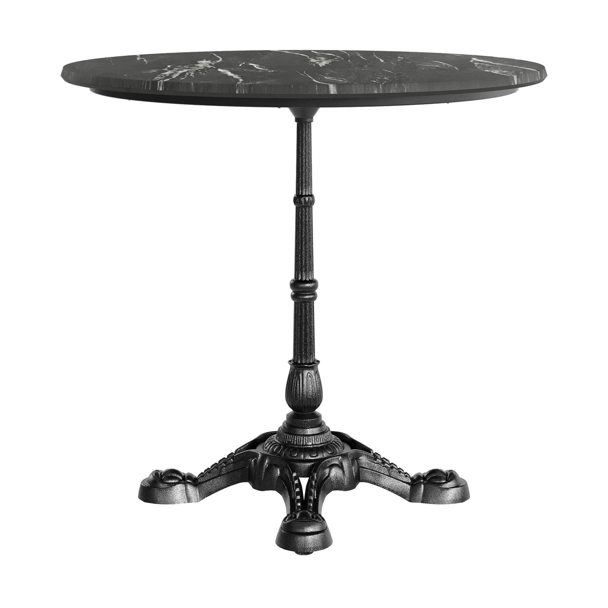 Flash Furniture ST-RD31-BKMAR-SDAT2222-GG Commercial All-Weather 31.25" Black Faux Marble HPL Tabletop-Black Bistro Base - View 6