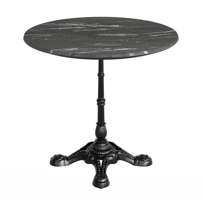 Flash Furniture ST-RD31-BKMAR-SDAT2222-GG Commercial All-Weather 31.25" Black Faux Marble HPL Tabletop-Black Bistro Base - View 7