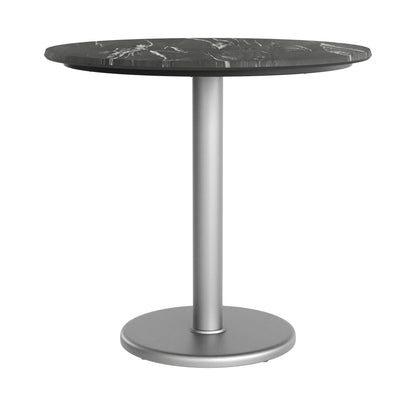 Flash Furniture ST-RD31-BKMAR-TR18S-GG Commercial All-Weather 31.5" Black Faux Marble HPL Tabletop with Silver RD Base - View 6