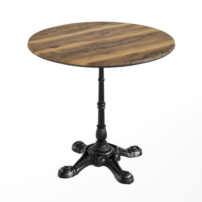 Flash Furniture ST-RD31-NAT-SDAT2222-GG Commercial All-Weather 31.25" Natural HPL Tabletop-Black Bistro Base - Main view