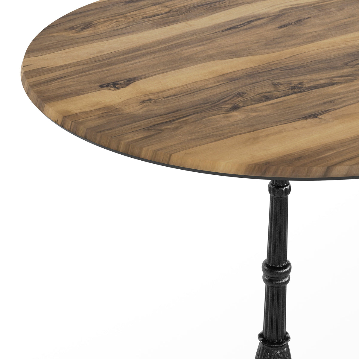 Flash Furniture ST-RD31-NAT-SDAT2222-GG Commercial All-Weather 31.25" Natural HPL Tabletop-Black Bistro Base - View 5