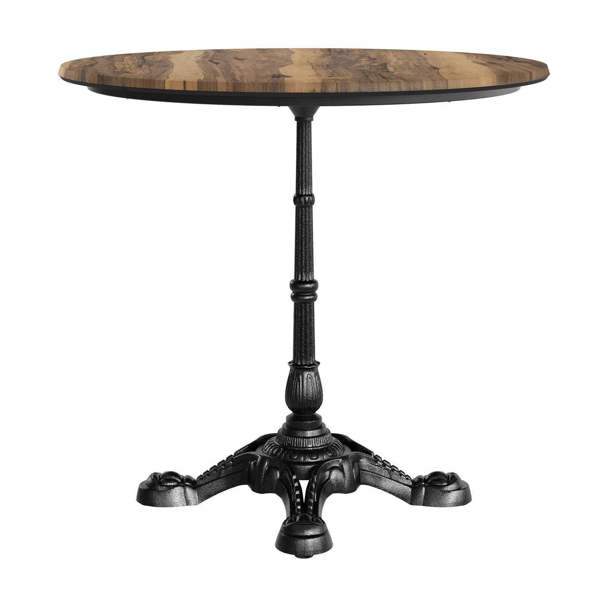 Flash Furniture ST-RD31-NAT-SDAT2222-GG Commercial All-Weather 31.25" Natural HPL Tabletop-Black Bistro Base - View 6