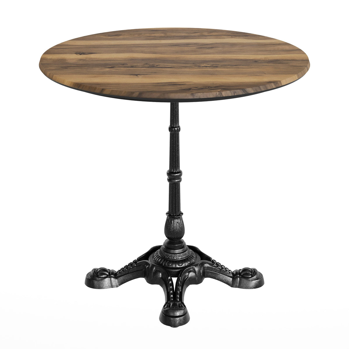 Flash Furniture ST-RD31-NAT-SDAT2222-GG Commercial All-Weather 31.25" Natural HPL Tabletop-Black Bistro Base - View 7