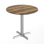 Flash Furniture ST-RD31-NAT-T2222S-GG Commercial All-Weather 31.25" Natural HPL Tabletop with Silver X Base - Main view