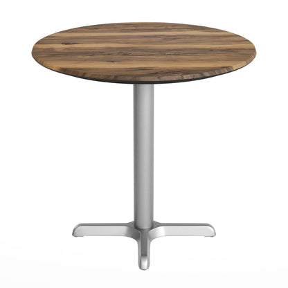 Flash Furniture ST-RD31-NAT-T2222S-GG Commercial All-Weather 31.25" Natural HPL Tabletop with Silver X Base - View 7