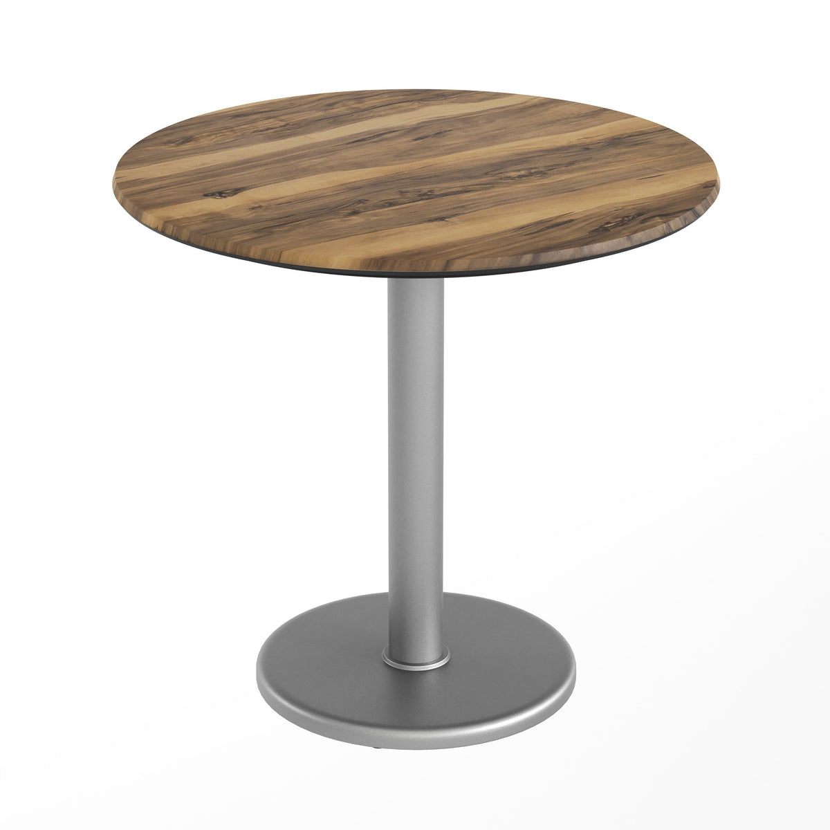 Flash Furniture ST-RD31-NAT-TR18S-GG Commercial All-Weather 31.25" Natural HPL Tabletop with Silver RD Base - Main view