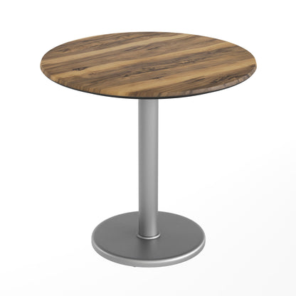 Flash Furniture ST-RD31-NAT-TR18S-GG Commercial All-Weather 31.25" Natural HPL Tabletop with Silver RD Base - Main view