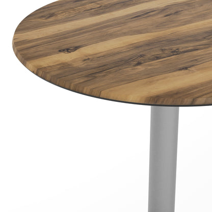 Flash Furniture ST-RD31-NAT-TR18S-GG Commercial All-Weather 31.25" Natural HPL Tabletop with Silver RD Base - View 5